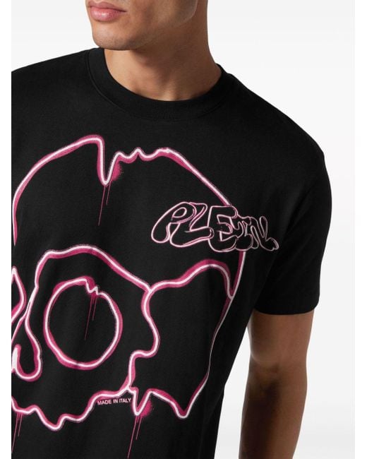 Philipp Plein Dripping Skull T-Shirt in Black für Herren