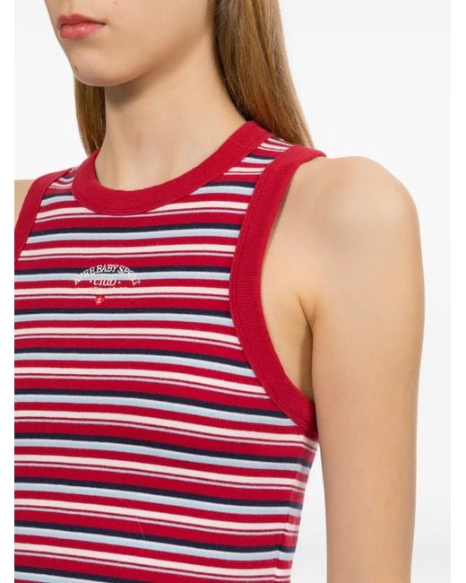 AAPE BY A BATHING AP Red Striped Crop Top