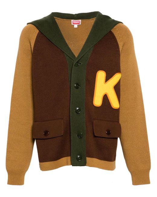Cardigan Con Design Color-Block di KENZO in Brown da Uomo