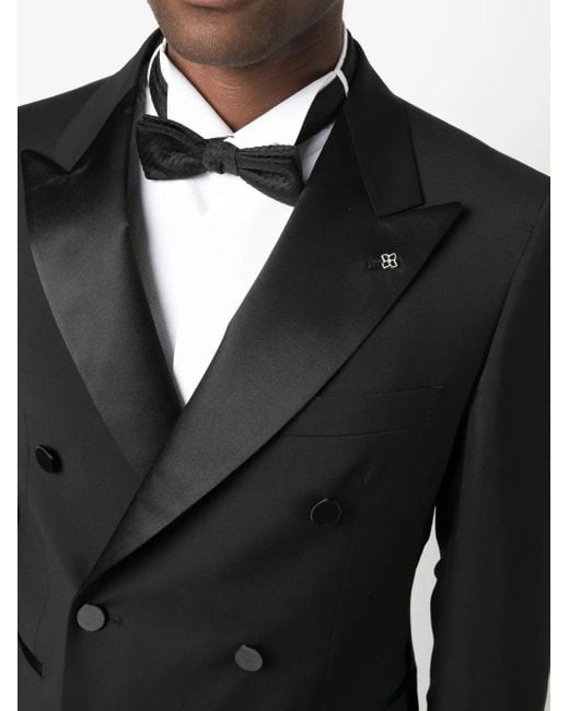 Tagliatore Black Double-Breasted Tuxedo for men