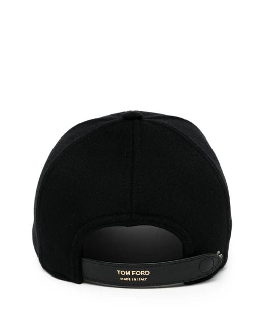 Tom Ford Black Hat Cashmere Wool & Leather for men