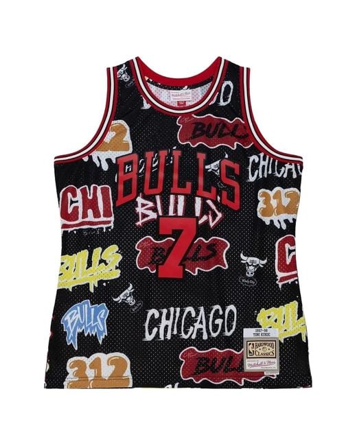 Mitchell & Ness Red Chicago Bulls 1997 Toni Kukoč Slap Sticker Swingman Vest for men