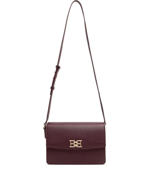 Bally Purple Grained Leather Crossbody Bag