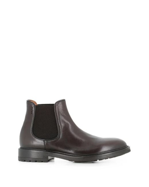 Alexander Hotto Brown Bottines En Cuir À Empiècements Élastiqués for men