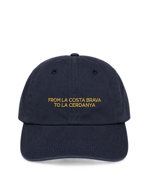 LES HÉRITIERS Blue Roots Slogan-Embroidered Cap for men