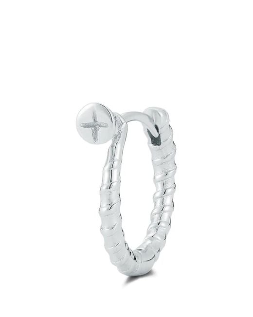 Mateo Metallic Screw Hoop Earring for men