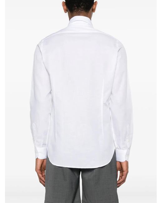 Eleventy White Classic-Collar Shirt for men