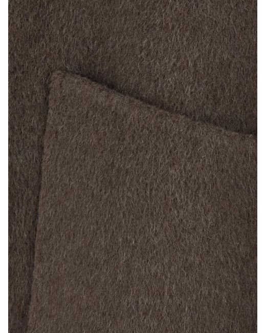 Grifoni Brown Button-Fastening Brushed Coat for men