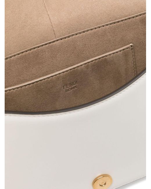 Fendi White Mini C'mon Leather Tote Bag