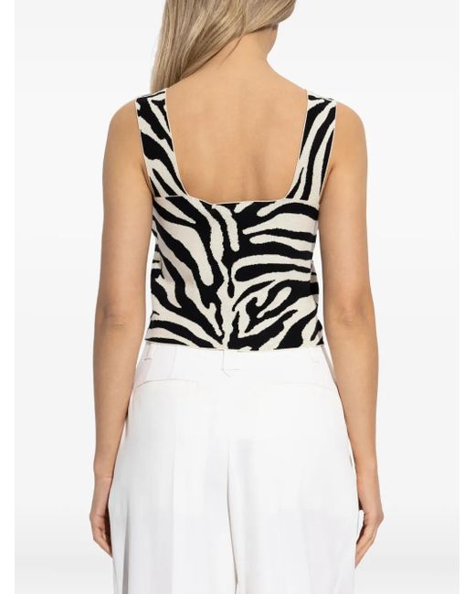 Gestuz Black Oberteil mit Zebra-Print
