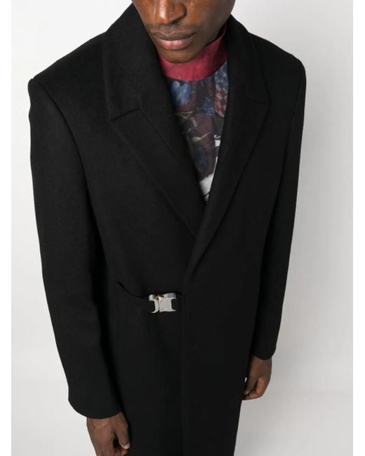 1017 ALYX 9SM Black Buckled Wool-Blend Coat for men