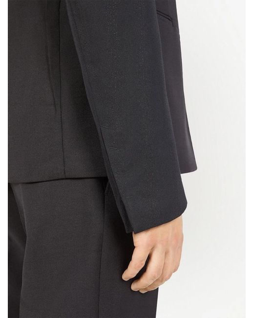 Ferragamo Black Waistcoat-detail Single-breasted Blazer for men