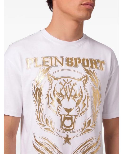 Philipp Plein White Tiger Crest T-Shirt for men