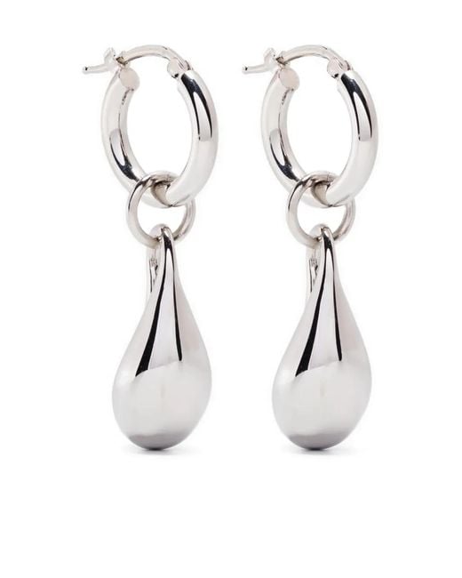 Marni White Teardrop Hoop Earrings