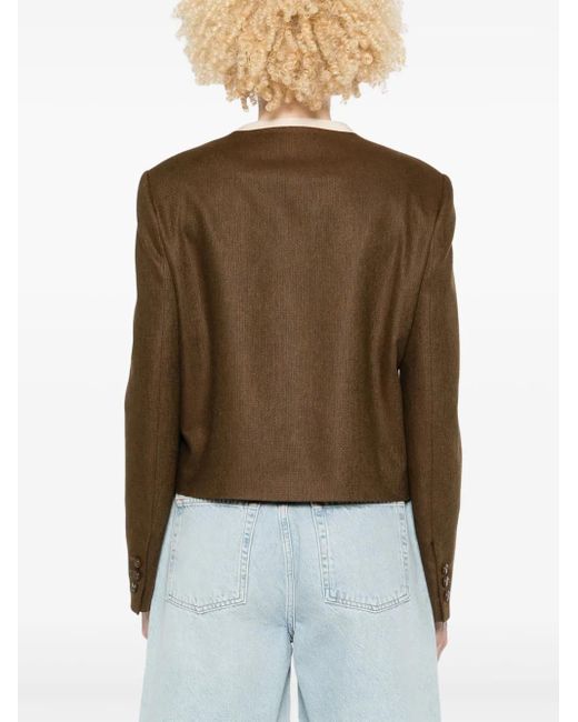 Blazé Milano コントラストトリム ジャケット Brown