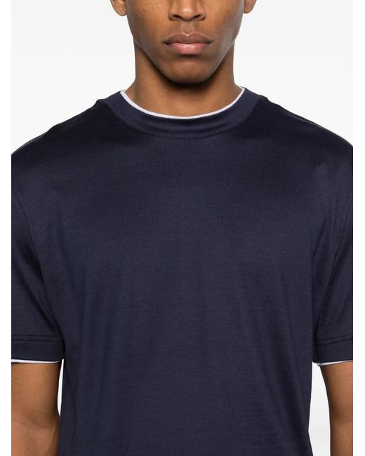 Eleventy Blue Trimmed T-Shirt for men