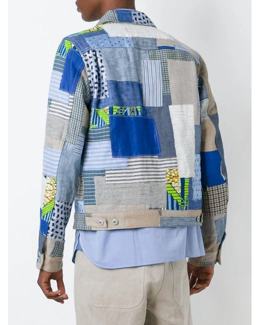Junya Watanabe Blue Patchwork Denim Jacket for men