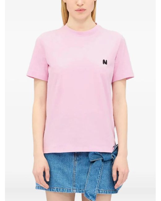 MSGM Pink Cotton T-Shirt