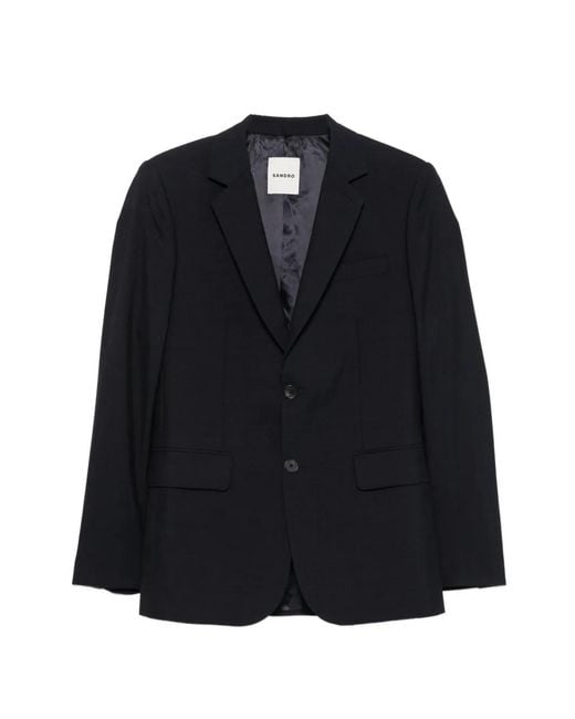 Sandro Blue Notched-Lapel Blazer for men