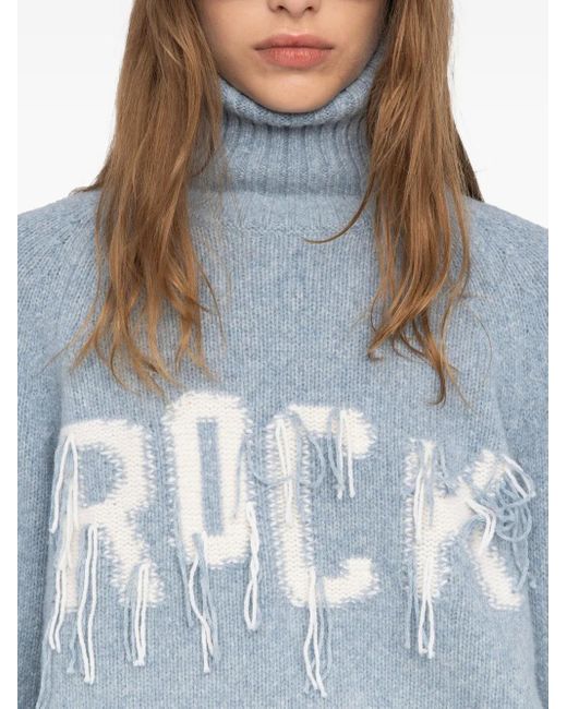 Zadig & Voltaire Blue Mora Wool Rock Sweater