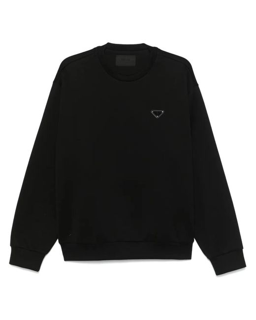 Sudadera Con Logo Triangular Prada de hombre de color Black