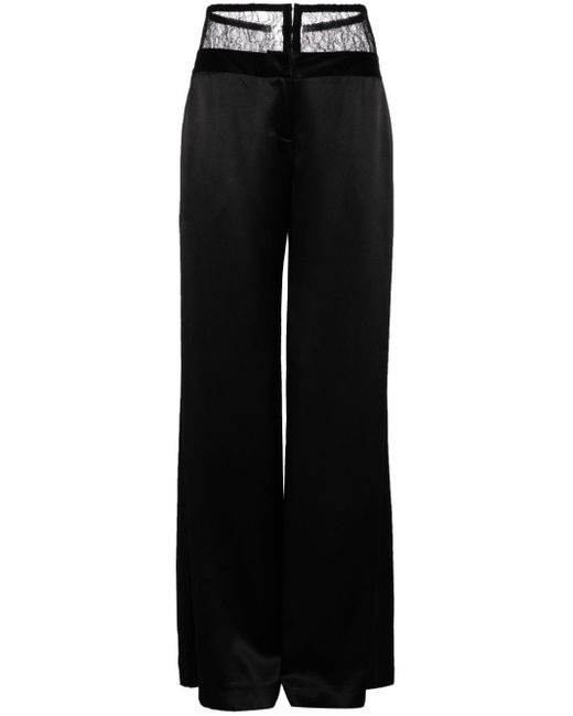 Pantalon Enchanté en soie Kiki de Montparnasse en coloris Black