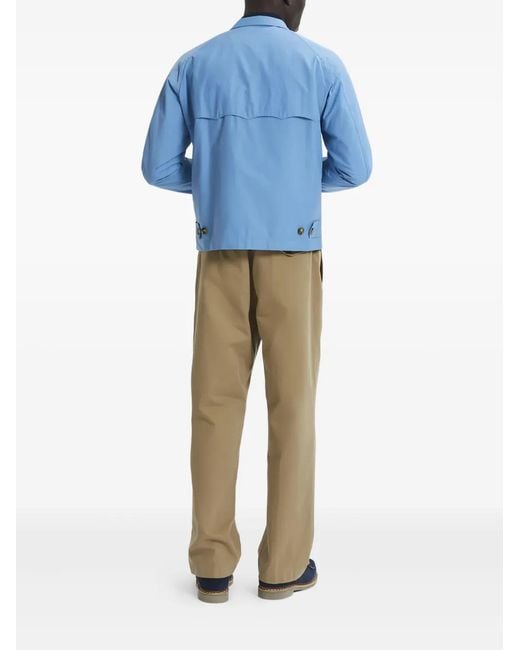 Baracuta Blue Zip-Front Plaid-Lined Jacket for men