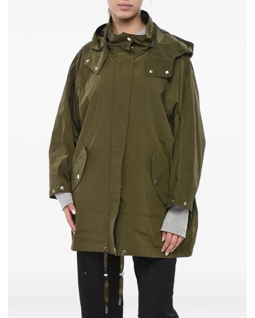 Woolrich Green Detachable-Hood Zip-Up Jacket