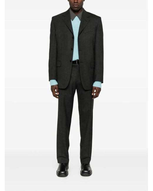 sunflower Black Single-Breasted Notched-Lapel Jacket for men