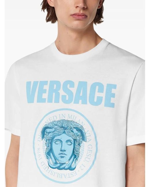 Versace Blue Medusa Rock T Shirt for men