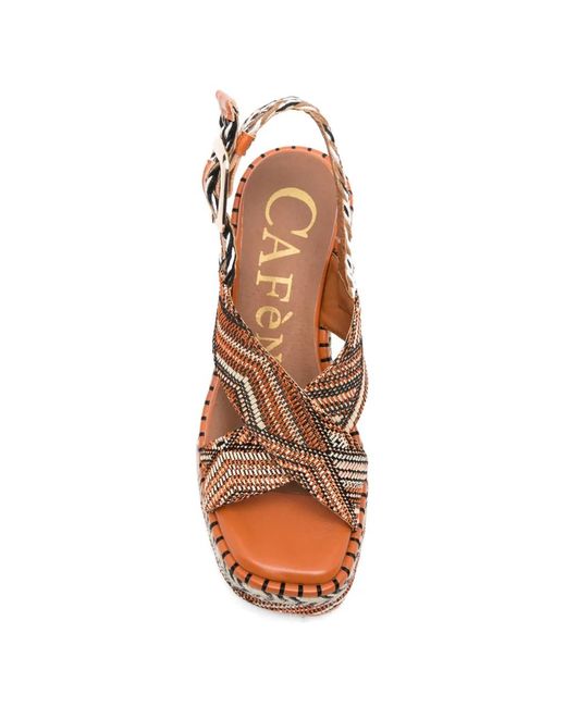 CafeNoir Brown Crossover Espadrilles