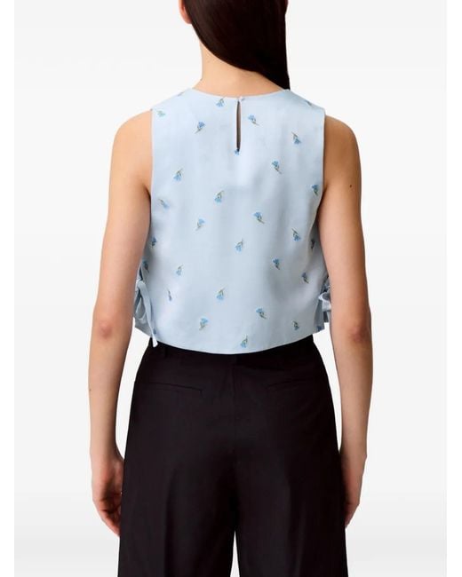 Top con motivo floral y lazo lateral Claudie Pierlot de color Blue