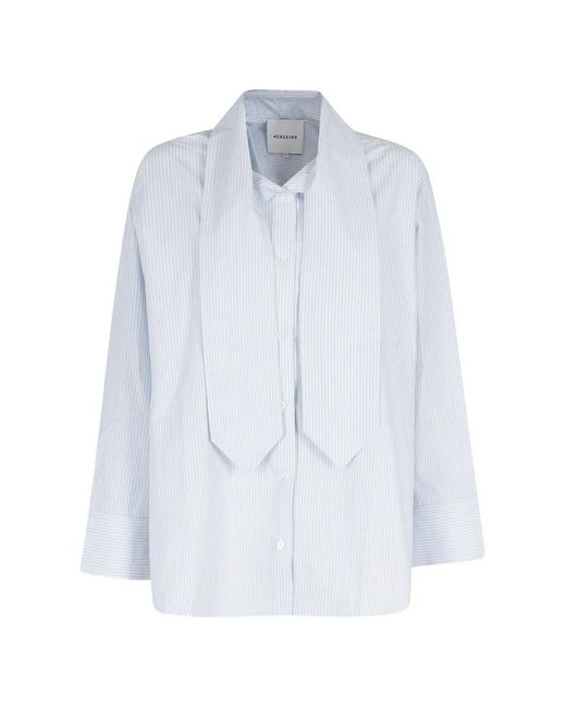 Herskind White Chemise Rayée À Détail Noué
