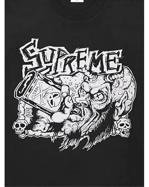 Supreme Black Graphic-Print T-Shirt for men