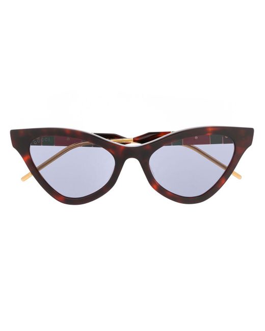 Gucci Cat Eye Sunglasses in Brown | Lyst