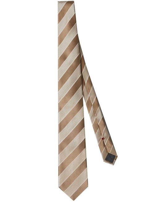 Brunello Cucinelli Gestreifte Krawatte aus Seide in Natural für Herren