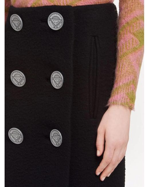 Prada Midi-Rok Met Knoopdetail in het Black