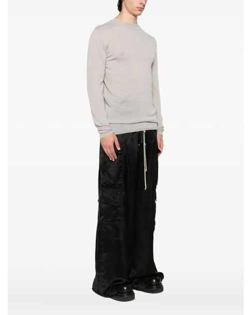 Rick Owens White Wool Long-Sleeved T-Shirt for men