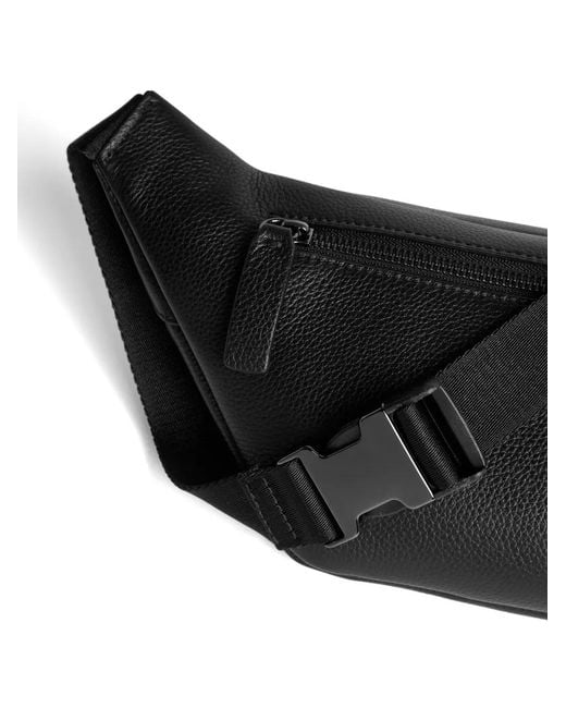 DSquared² Black Bum Bag Vitello Stampa Logo for men