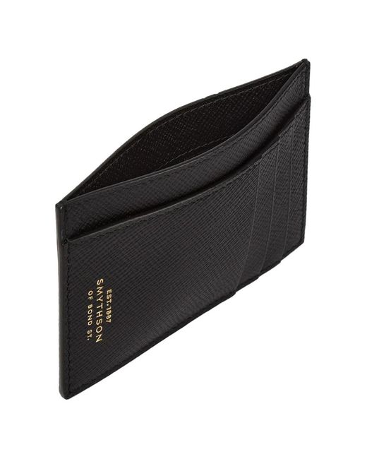 Smythson Black Large Panama Flat Cardholder