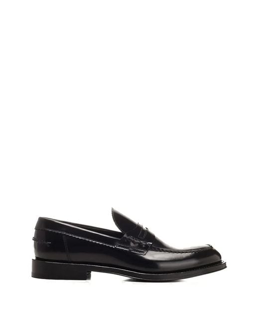 Corvari Black Polished Penny Loafers for men