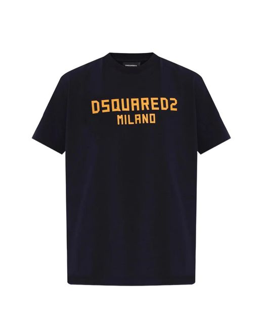 DSquared² Black Cool Fit Logo-Print T-Shirt for men