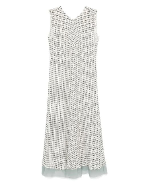 Fendi Zijden Midi-Jurk in het White