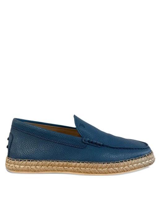 Tod's Blue Suede Loafer-Style Rope Espadrilles for men