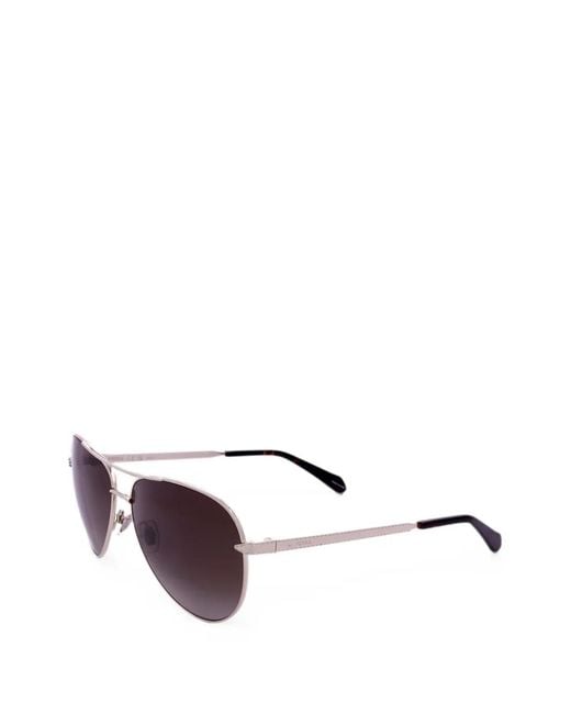 Fossil Metallic Pilot-Frame Double-Bridge Sunglasses