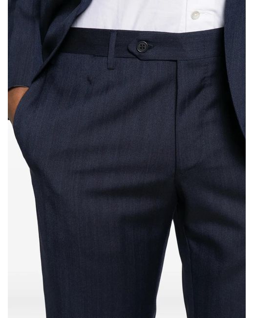 Canali Blue Costume À Motif De Chevrons for men