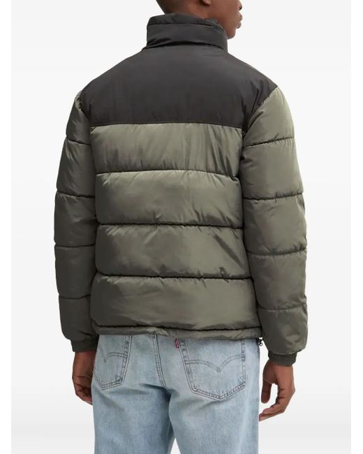 Karlkani Black Colour-Block Puffer Jacket for men