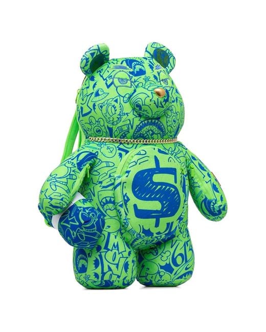 Sprayground Green Money Bear Backpack