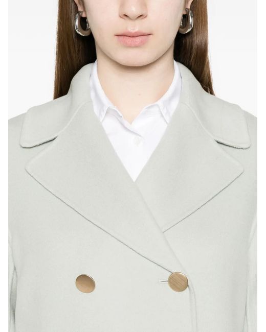 Max Mara White Double-Breasted Peacoat