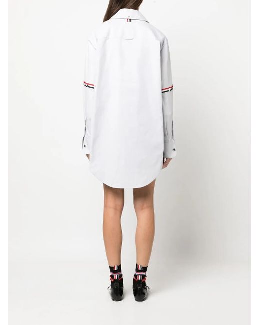 Thom Browne White Rwb Stripe Longline Shirt
